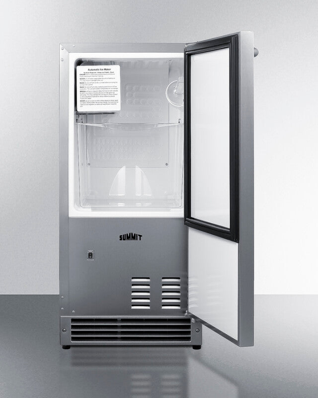 Summit  25 lb. Drain-Free Icemaker, ADA Compliant - Stainless Steel (BIM26H32)