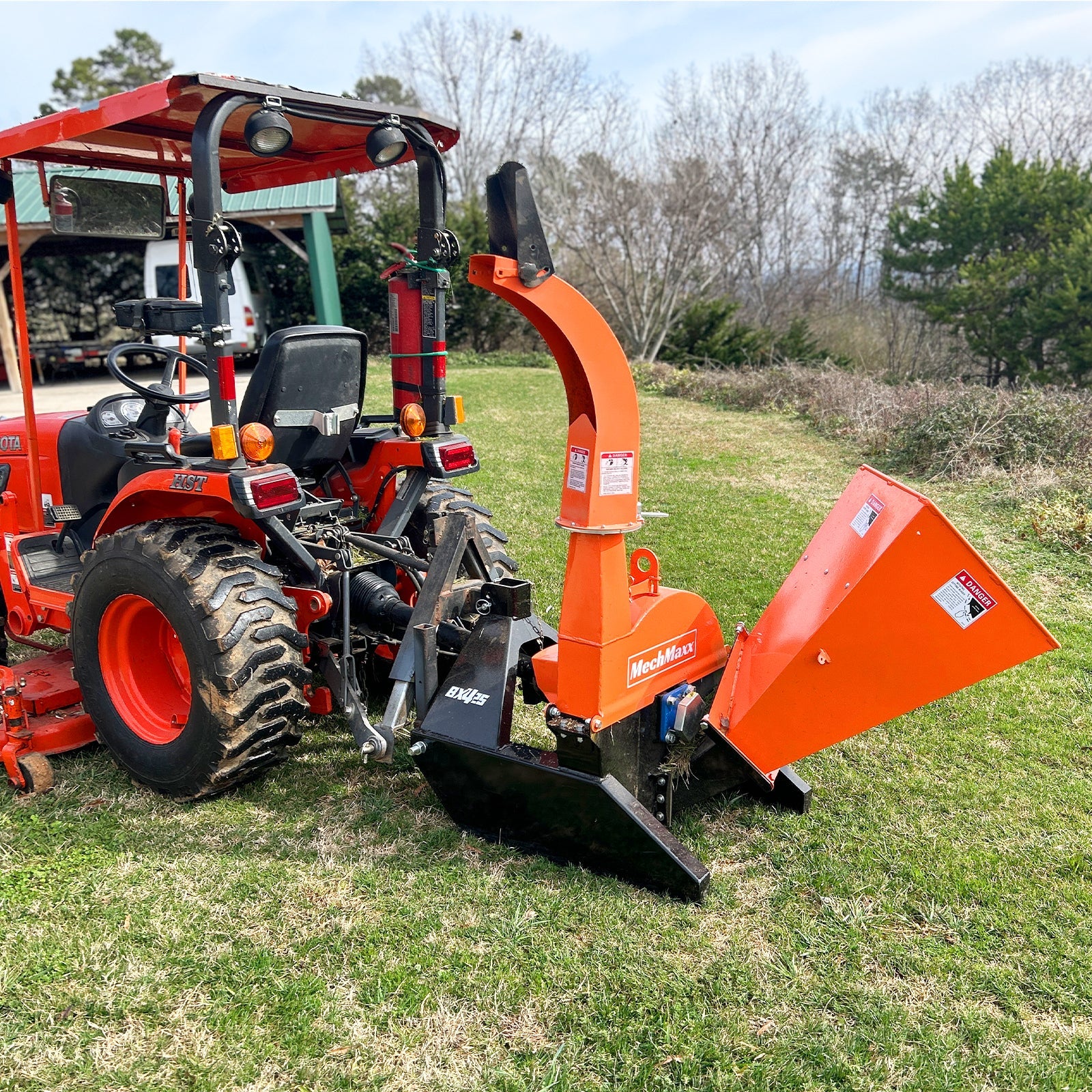3-Point PTO Stump Grinder & 4" PTO Wood Chipper & Forestry Log Skidding Winch  Bundle, SG24 & BX42S &FW8800