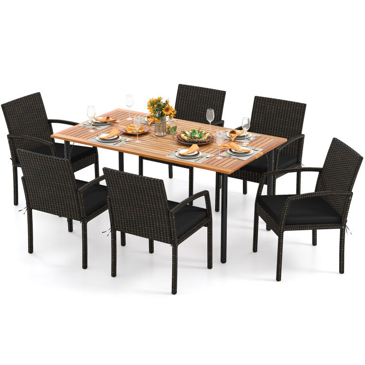 Costway All-Weather Gazebo Dining Combo Patio Furniture 76218795 New