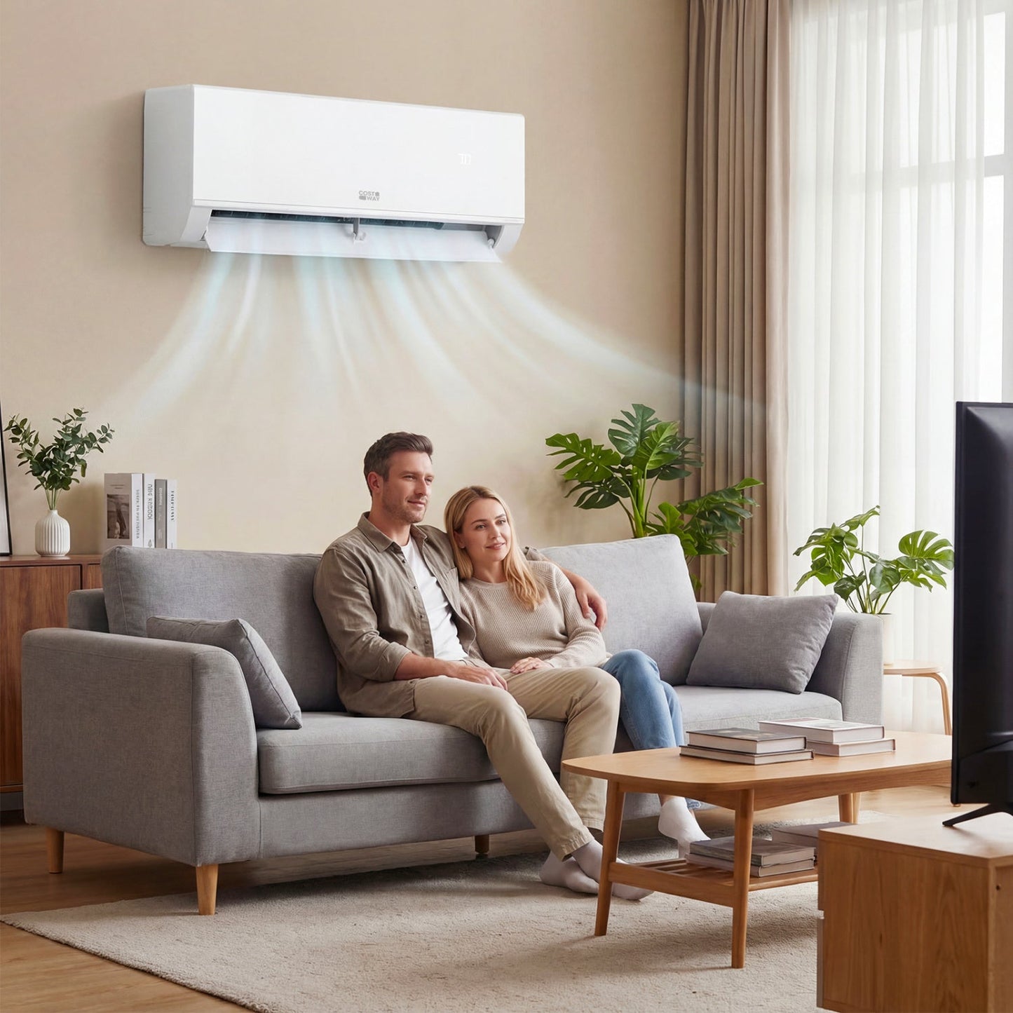 Costway 18,000 BTU 20 SEER2 WiFi Mini Split Air Conditioner & Heater 208-230V 53327896 New