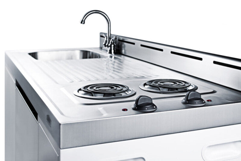 SUMMIT  60" Wide All-In-One Kitchenette - White (C60EL)