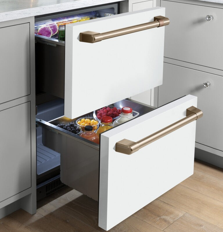 CAFE  Caf? 5.7 Cu. Ft. Built-in Dual-drawer Refrigerator - Matte White (CDE06RP4NW2)