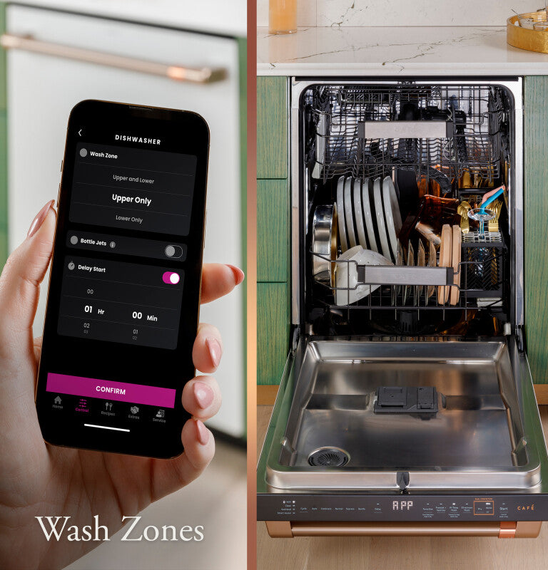 CAFE  Caf? Customfit Stainless Interior Smart Dishwasher With Ultra Wash Top Rack And Dual Convection Ultra Dry, 44 Dba - Matte White (CDT858P4VW2)
