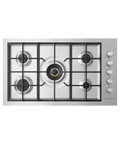 Fisher Paykel  Gas on Steel Cooktop, 36”, Flush Fit - Stainless Steel (CG365DNGRX2N)