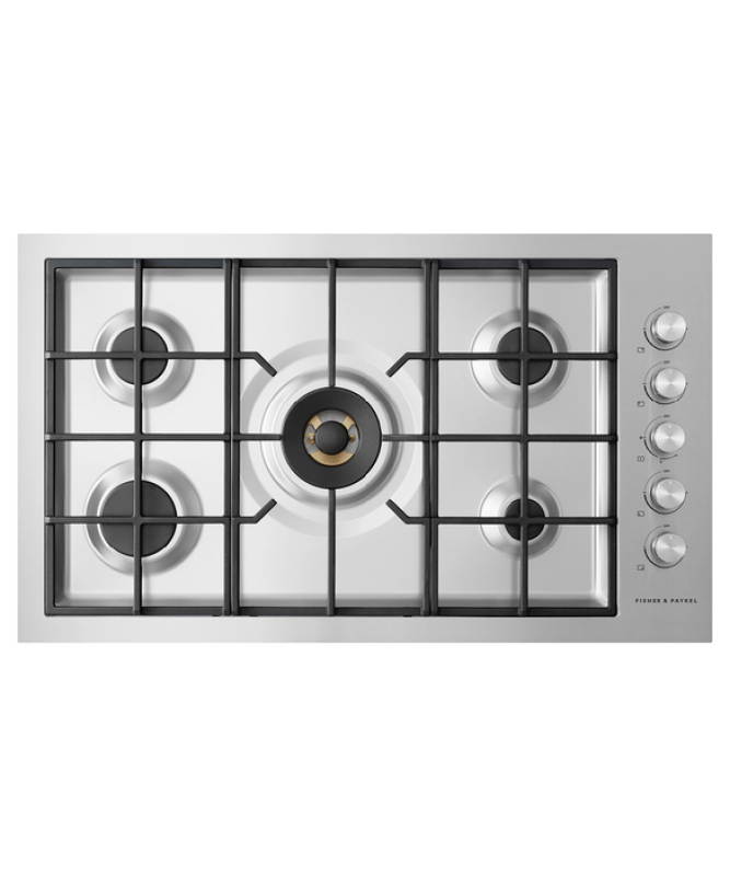 Fisher Paykel  Gas on Steel Cooktop, 36”, Flush Fit - Stainless Steel (CG365DNGRX2N)