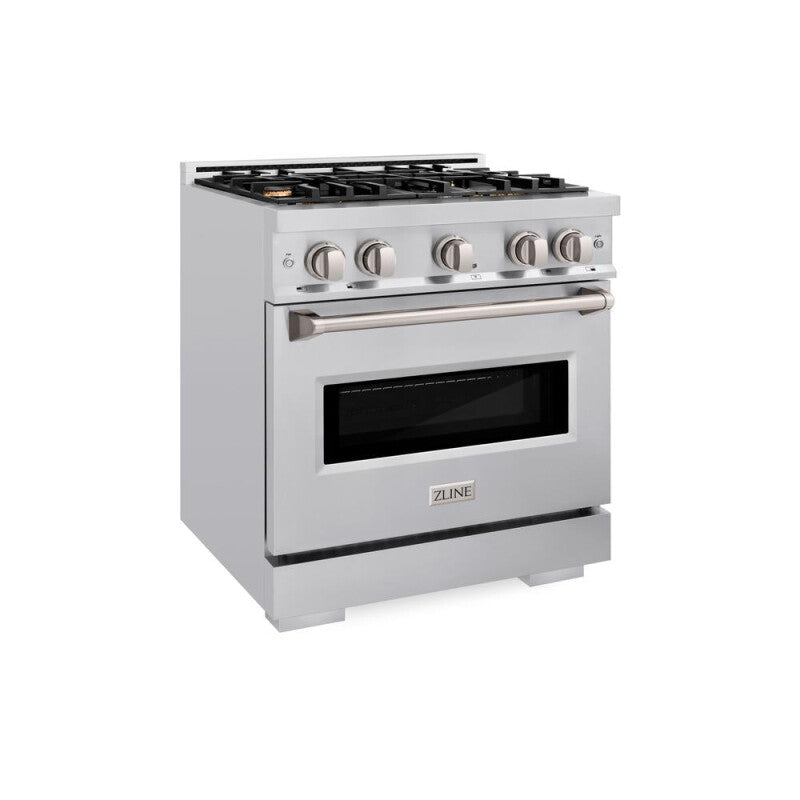 ZLINE  30 In. 4.2 Cu. Ft. Classic Gas Range With Convection Gas Oven In Stainless Steel With 4 Brass Burners - Stainless Steel (CGRBR30)
