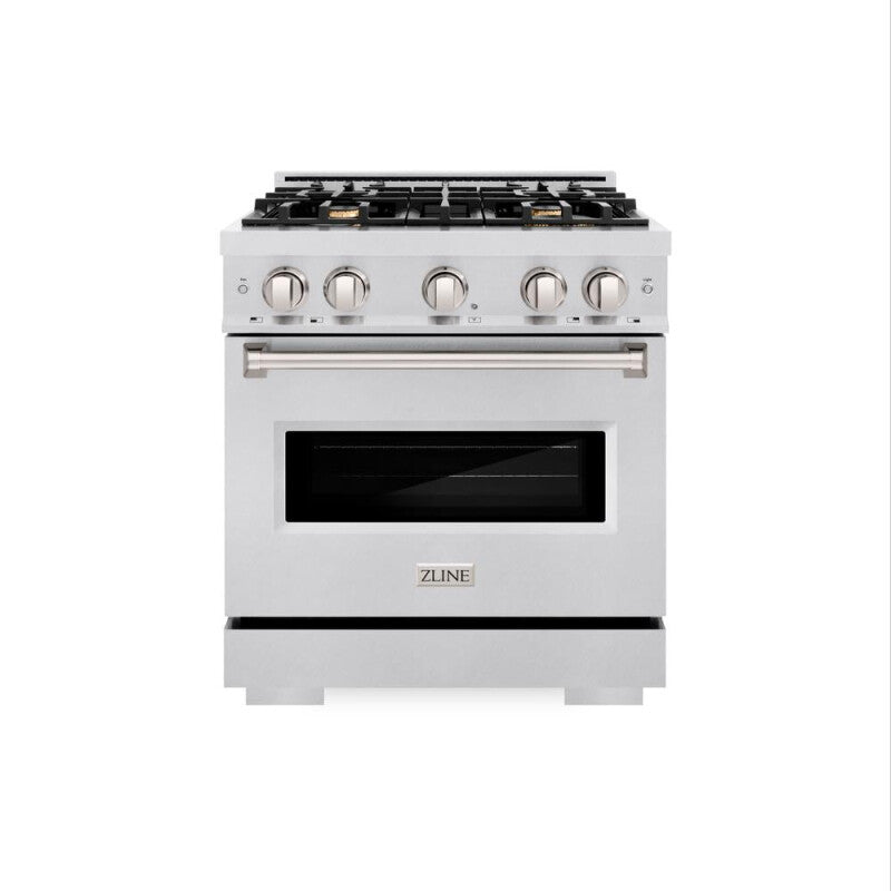 ZLINE  30 In. 4.2 Cu. Ft. Classic Gas Range With Convection Gas Oven In Stainless Steel With 4 Brass Burners - Stainless Steel (CGRBR30)