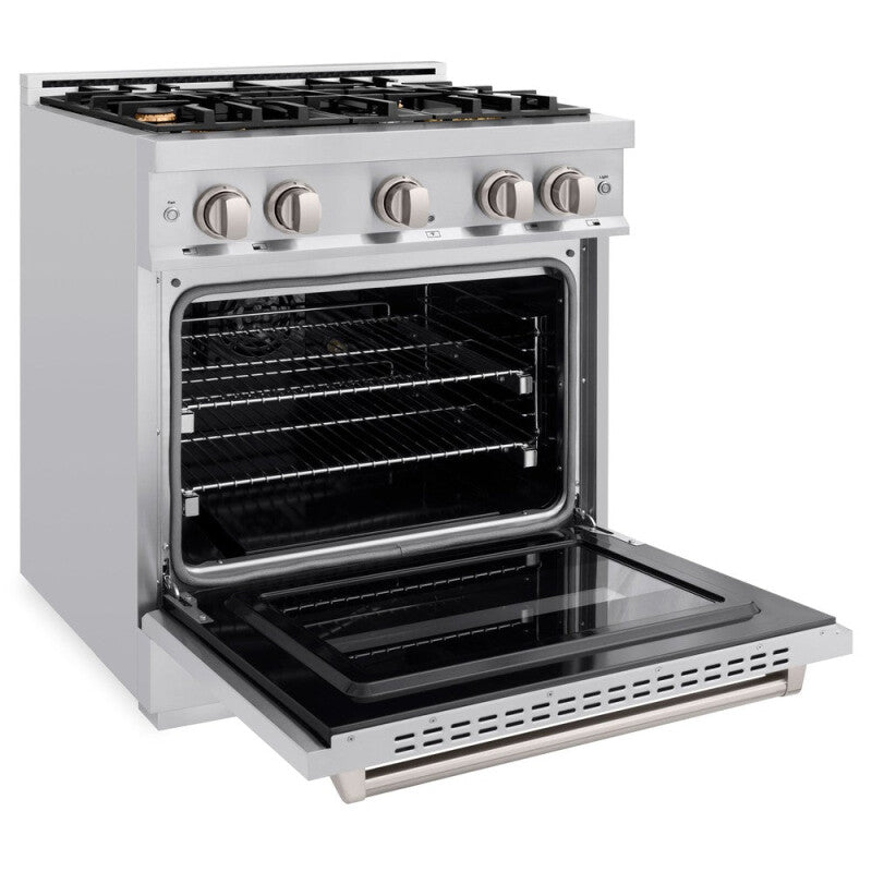 ZLINE  30 In. 4.2 Cu. Ft. Classic Gas Range With Convection Gas Oven In Stainless Steel With 4 Brass Burners - Stainless Steel (CGRBR30)