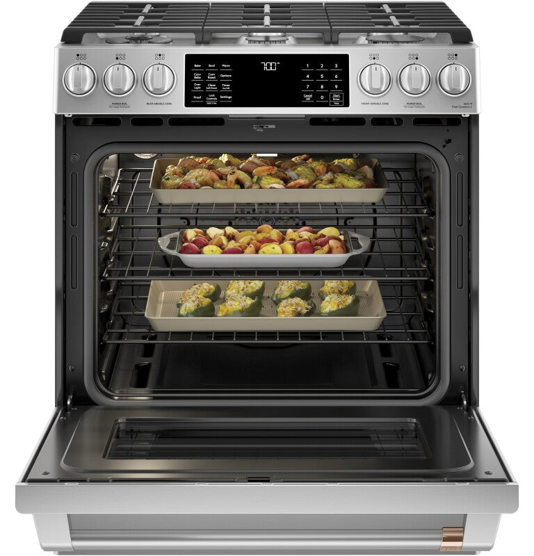 CAFE  Caf? 30" Smart Slide-in, Front-control, Gas Range With Convection Oven - Stainless Steel (CGS700P2MS1)