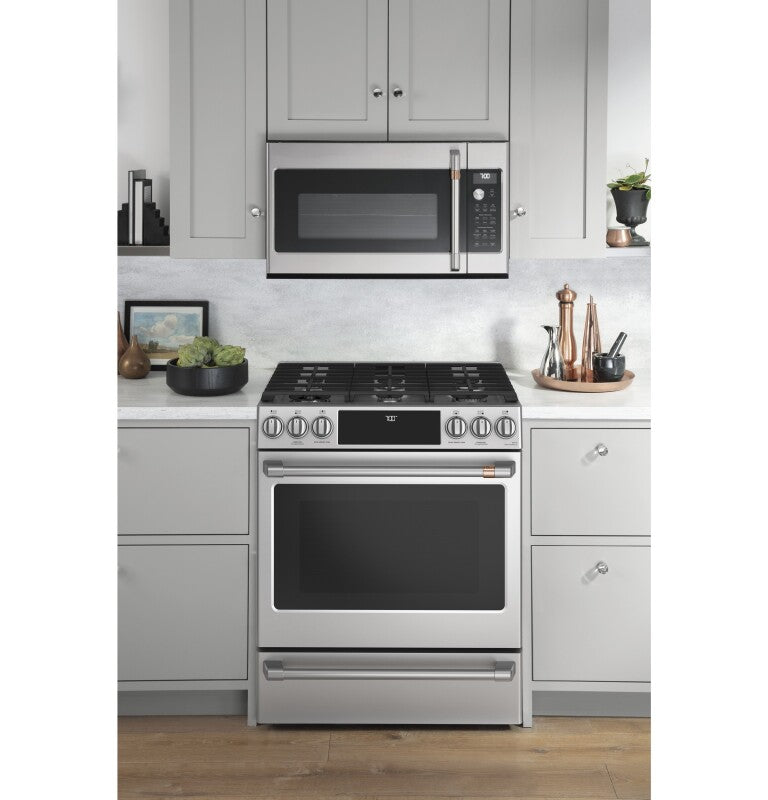 CAFE  Caf? 30" Smart Slide-in, Front-control, Gas Range With Convection Oven - Stainless Steel (CGS700P2MS1)