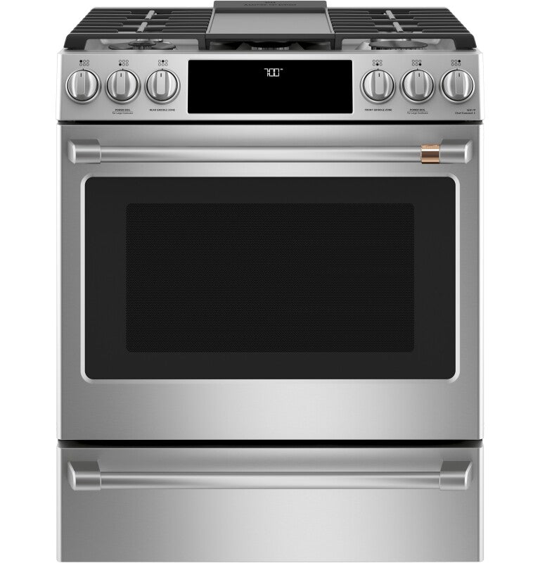 CAFE  Caf? 30" Smart Slide-in, Front-control, Gas Range With Convection Oven - Stainless Steel (CGS700P2MS1)