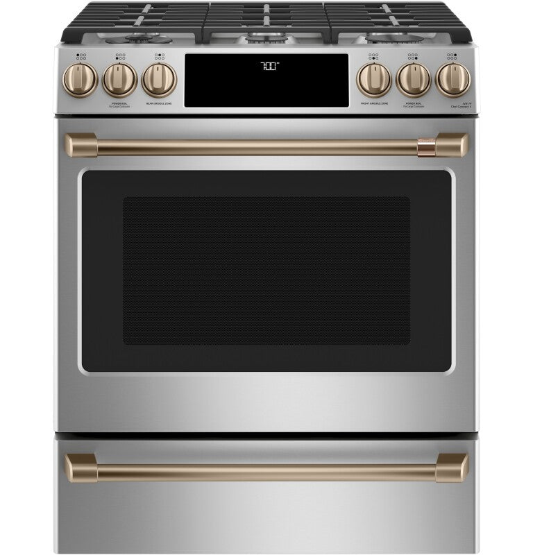 CAFE  Caf? 30" Smart Slide-in, Front-control, Gas Range With Convection Oven - Stainless Steel (CGS700P2MS1)