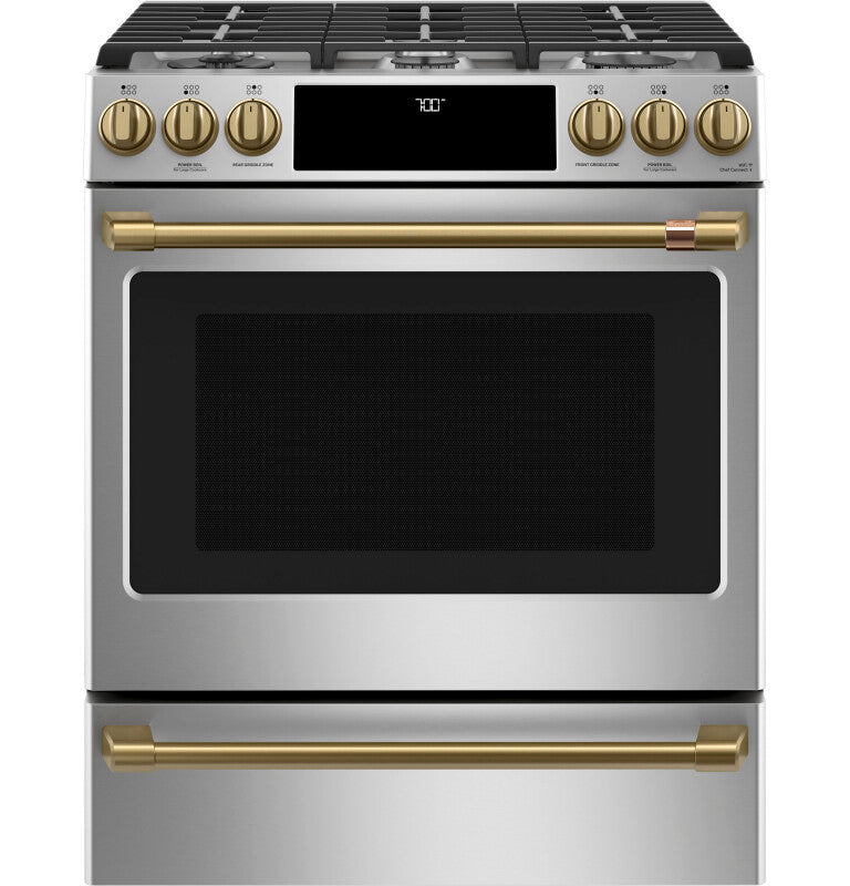 CAFE  Caf? 30" Smart Slide-in, Front-control, Gas Range With Convection Oven - Stainless Steel (CGS700P2MS1)