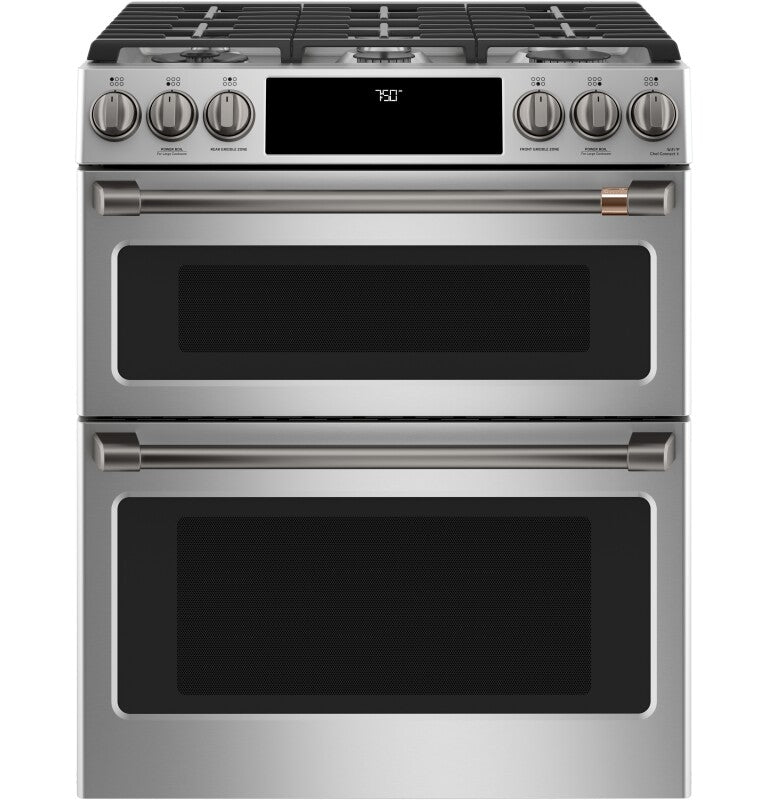 CAFE  Caf? 30" Smart Slide-in, Front-control, Gas Double-oven Range With Convection - Stainless Steel (CGS750P2MS1)