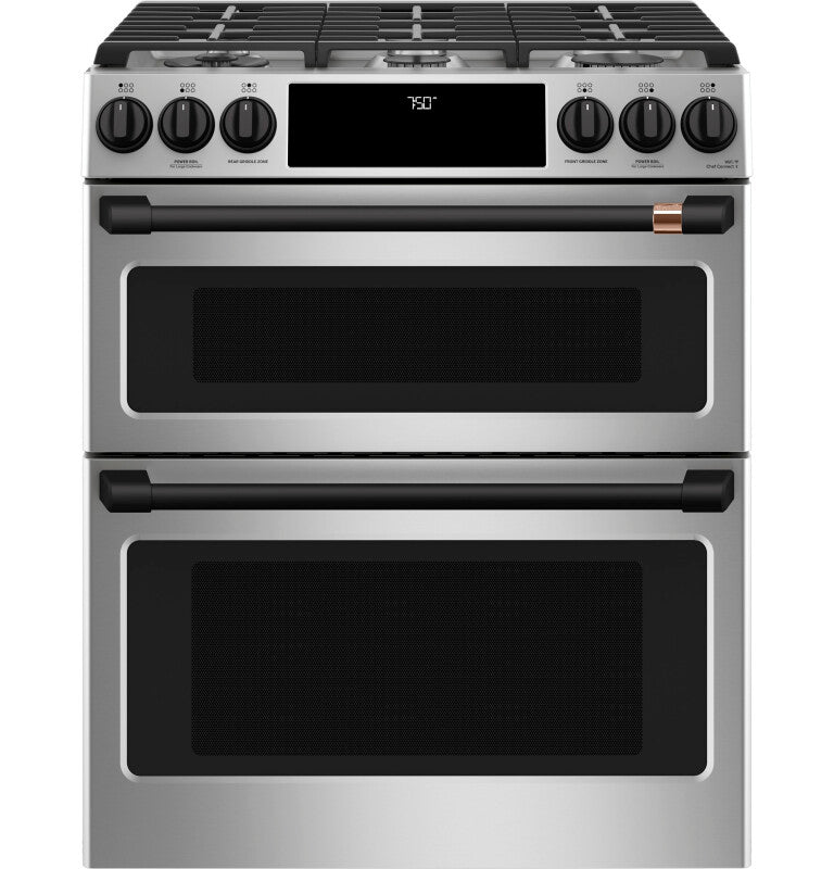 CAFE  Caf? 30" Smart Slide-in, Front-control, Gas Double-oven Range With Convection - Stainless Steel (CGS750P2MS1)