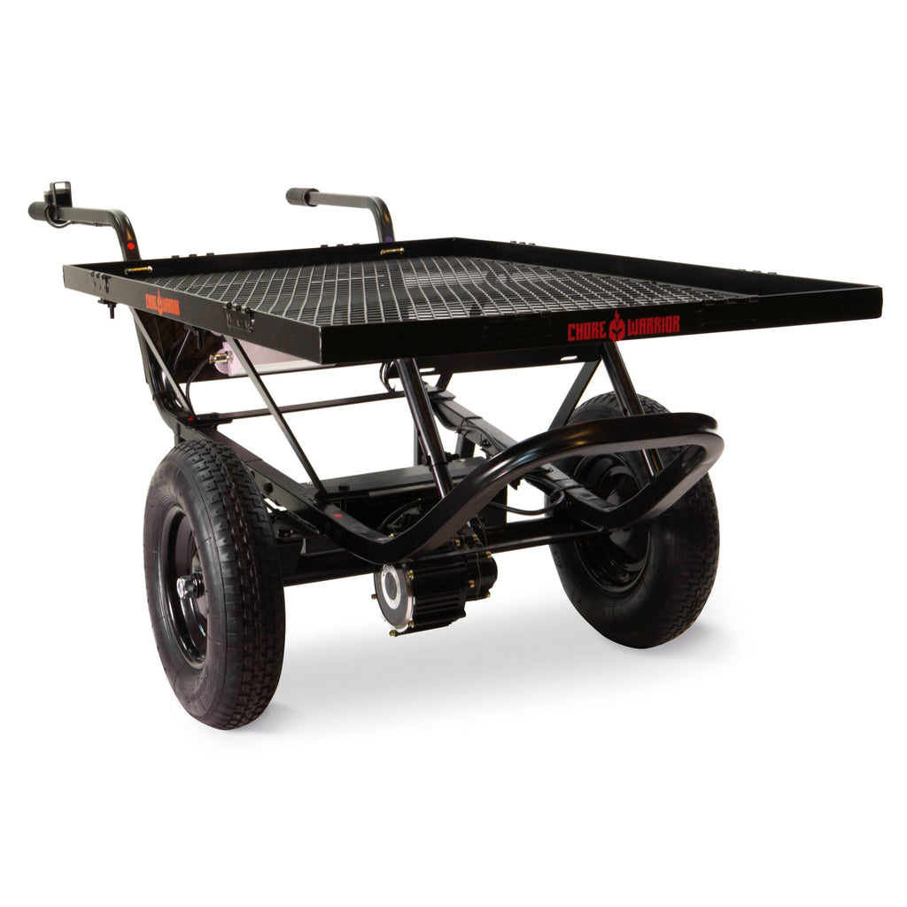 Chore Warrior CW325 Electric Utility Cart 350 lb. Capacity Metal Mesh Deck Removable Sides 24V New