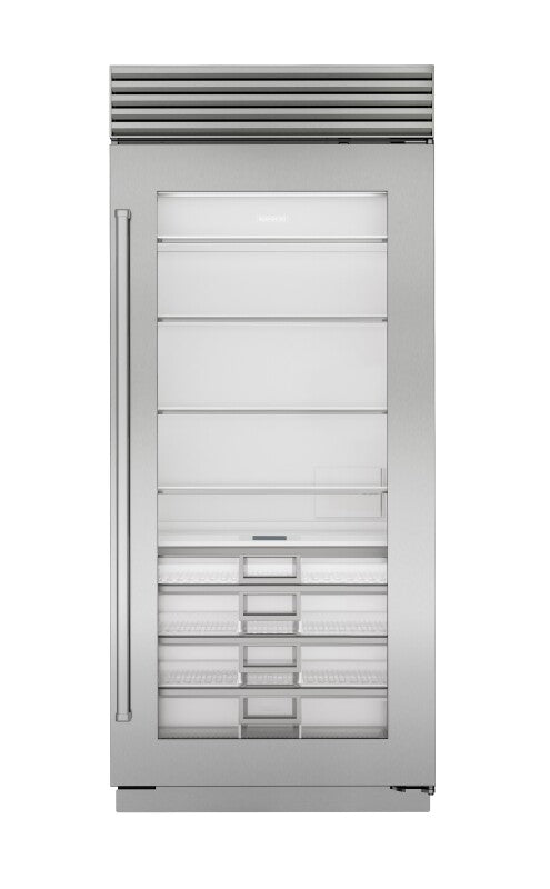 SUB-ZERO  36" Classic Refrigerator with Glass Door - Tubular Handle - Stainless Steel (CL3650RGSTL)