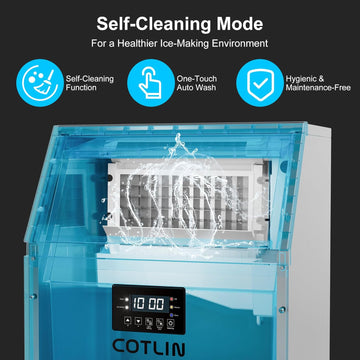 Cotlin 60FA Commercial Cube Ice Maker 20" Undercounter 200 lbs/Day 33 lbs Storage New