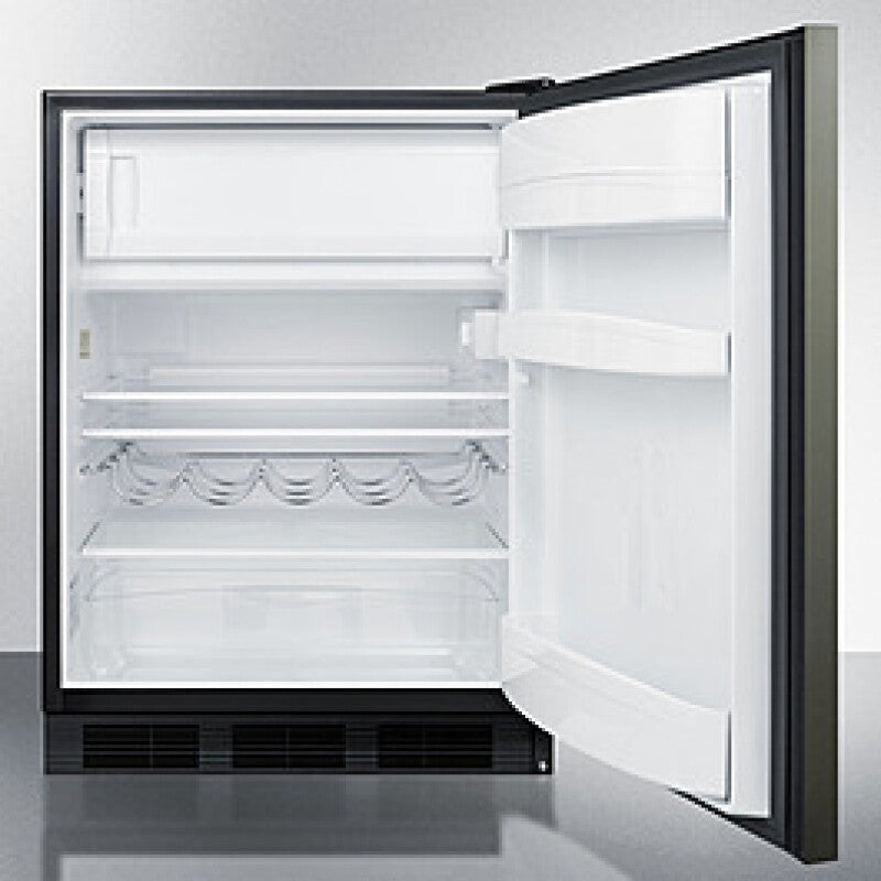 SUMMIT  24" Wide Built-In Refrigerator-Freezer, ADA Compliant - Black Stainless Steel (CT663BKBIKSHHADA)
