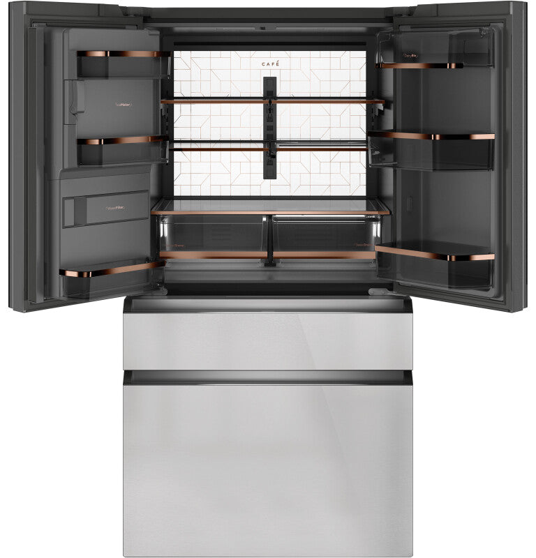 CAFE  Caf? 27.8 Cu. Ft. Smart 4-door French-door Refrigerator In Platinum Glass - Platinum Glass (CVE28DM5NS5)