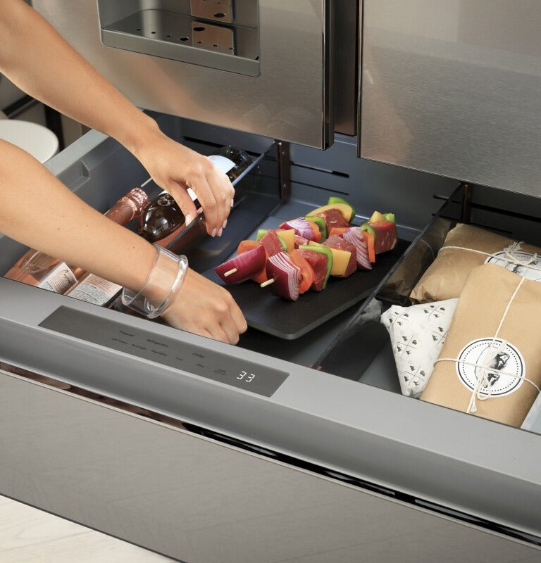 CAFE  Caf? 27.8 Cu. Ft. Smart 4-door French-door Refrigerator In Platinum Glass - Platinum Glass (CVE28DM5NS5)