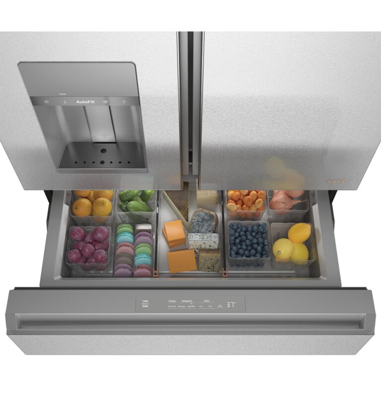 CAFE  Caf? 27.8 Cu. Ft. Smart 4-door French-door Refrigerator In Platinum Glass - Platinum Glass (CVE28DM5NS5)
