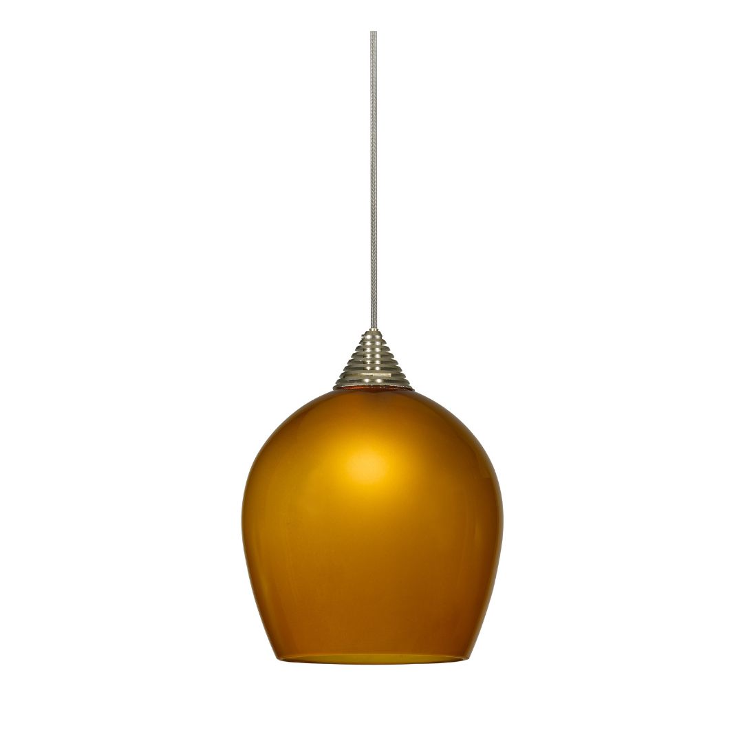 Cal Lighting LED Dimmable Glass and Metal Ceiling Pendant Light with Brushed Steel or Rust Color Options