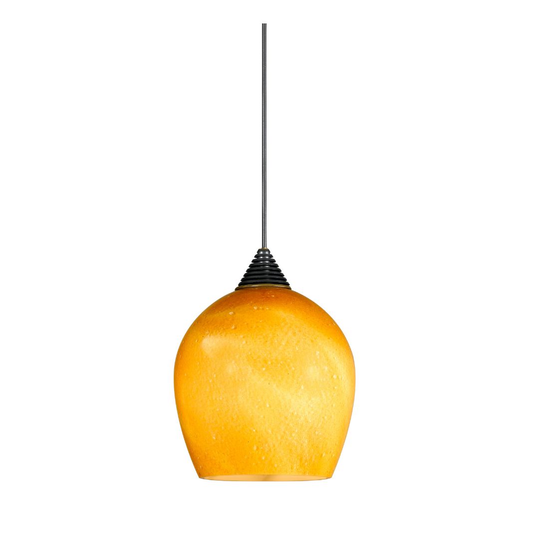 Cal Lighting LED Dimmable Glass and Metal Ceiling Pendant Light with Brushed Steel or Rust Color Options main image.