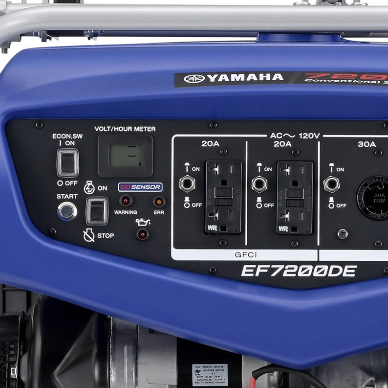 Yamaha EF7200DE 6000W/7200W Electric Start Gas Generator With CO Sensor Open Box