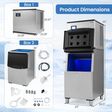Costway Freestanding Commercial Ice Maker 450 lbs/24H 42969552 New