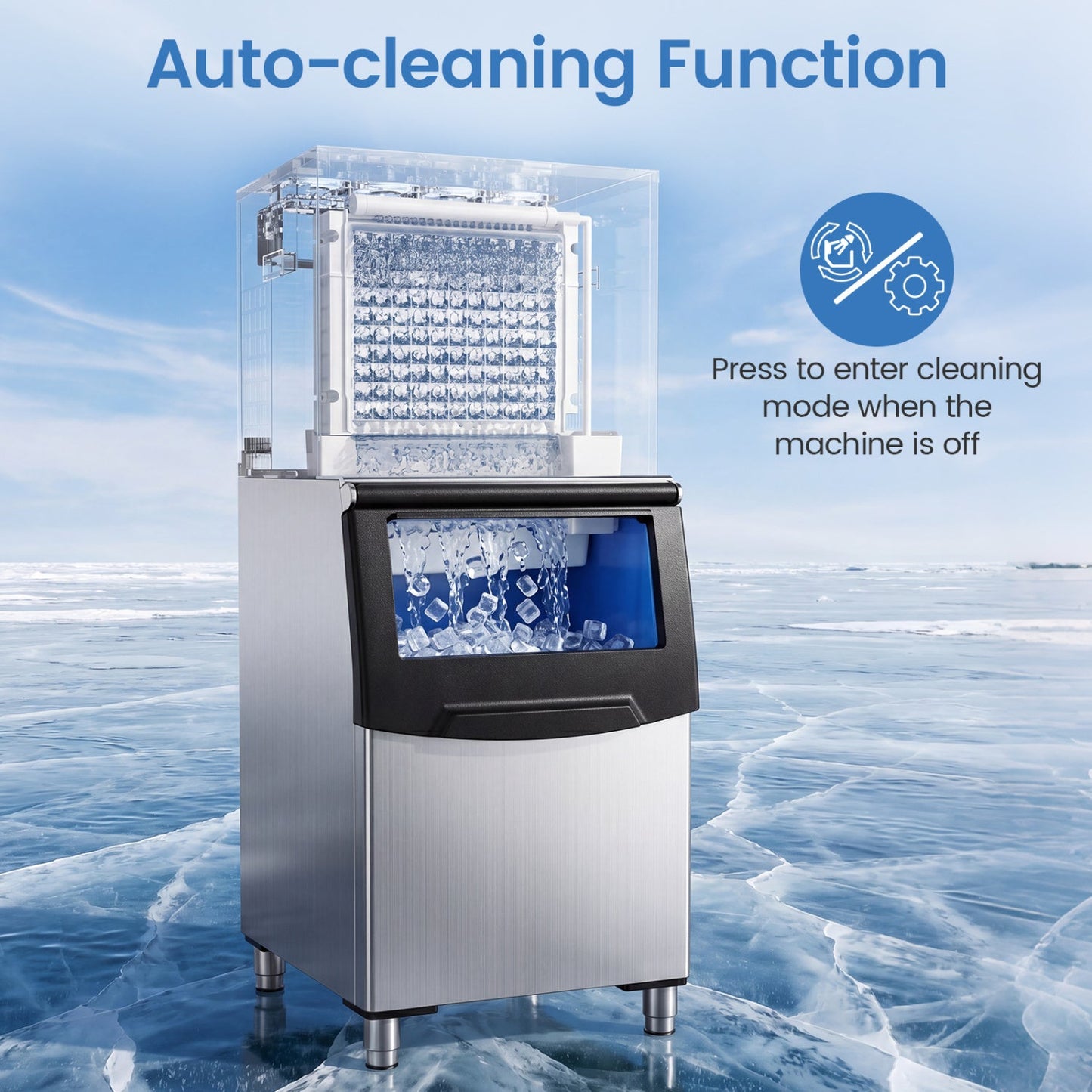 Costway Freestanding Commercial Ice Maker 450 lbs/24H 42969552 New
