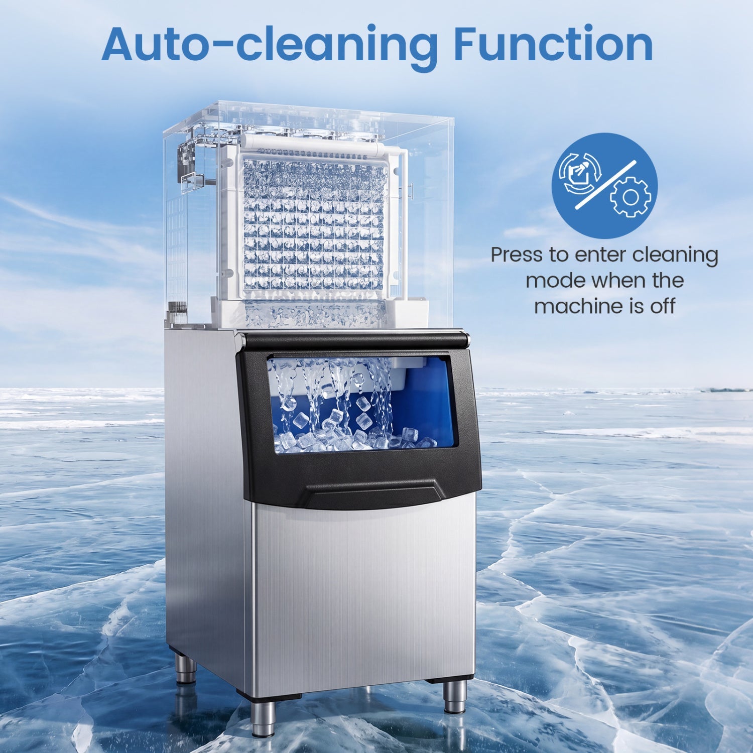 Costway Freestanding Commercial Ice Maker 450 lbs/24H 42969552 New