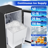 Costway Compact Commercial Ice Maker 25 lbs Storage 110 lbs/Day 32892022 New