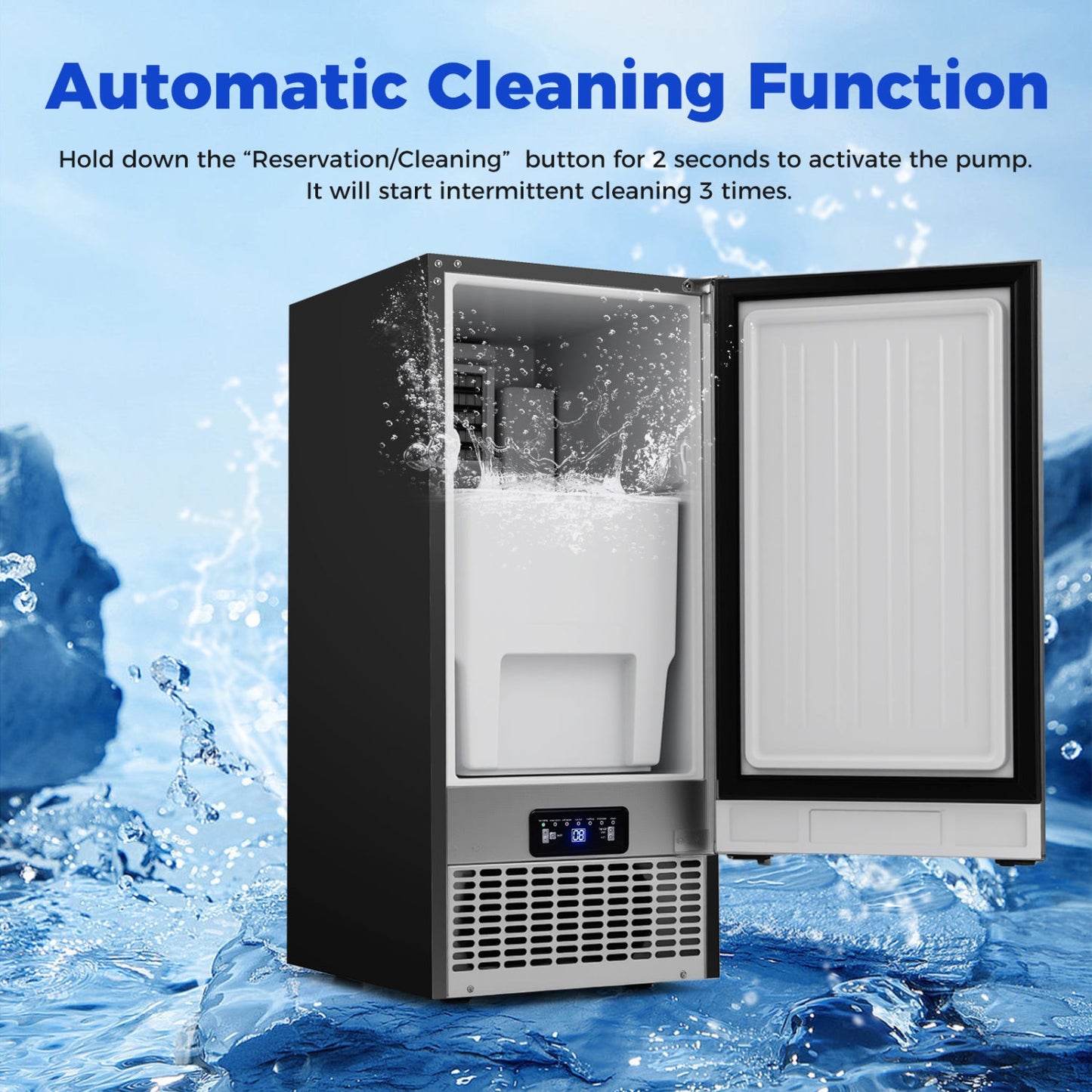 Costway Compact Commercial Ice Maker 25 lbs Storage 110 lbs/Day 32892022 New