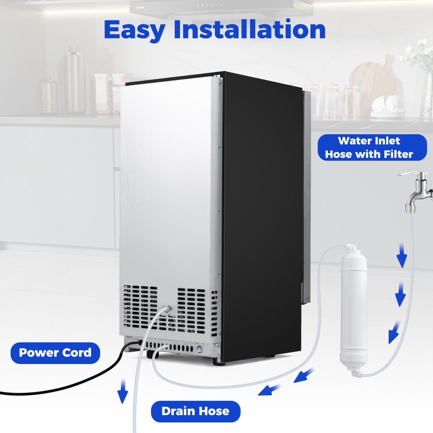 Costway Compact Commercial Ice Maker 25 lbs Storage 110 lbs/Day 32892022 New