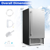 Costway Compact Commercial Ice Maker 25 lbs Storage 110 lbs/Day 32892022 New