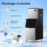 Costway Commercial Ice Maker Machine 418 lbs/24H 200 lbs Bin 859376142 New