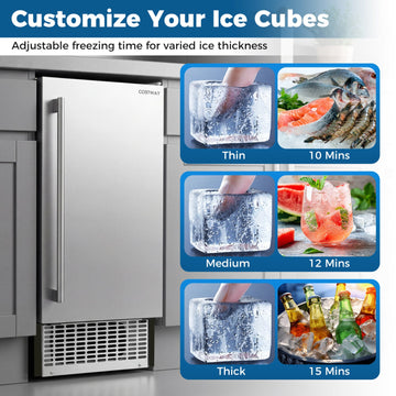 Costway Commercial Under Counter Ice Maker 90 lbs/Day Built-In Freestanding 56089404 New