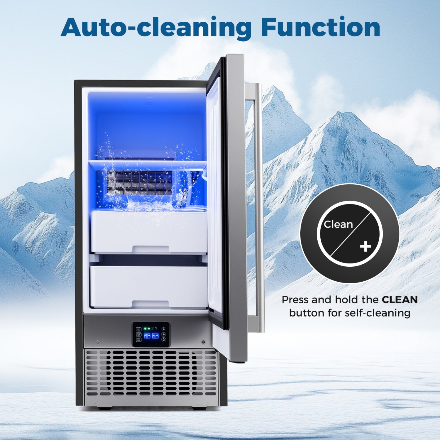 Costway Commercial Under Counter Ice Maker 90 lbs/Day Built-In Freestanding 56089404 New