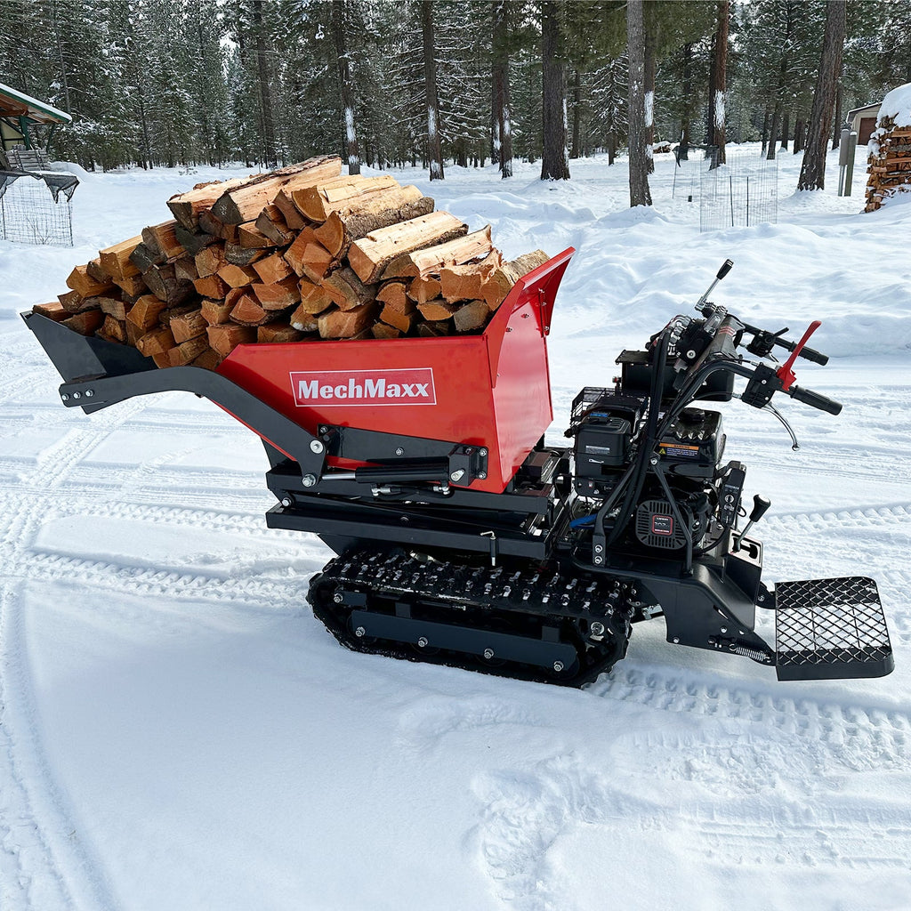 1100lbs Capacity E-Start 10HP 302cc Gas Engine Tracked Dumper Hydraulic Tipping and Lifting with Front Shovel ,  D50HTFL