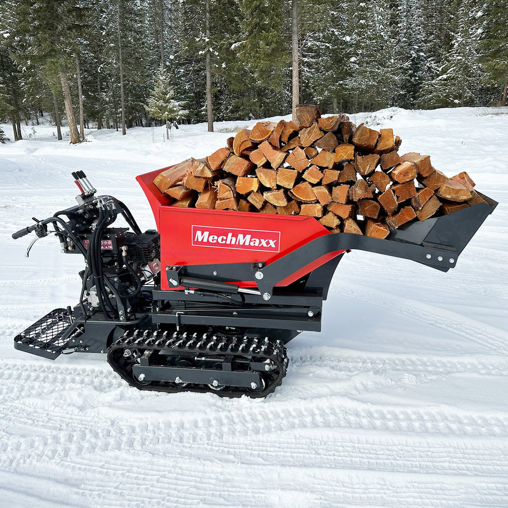 1100lbs Capacity E-Start 10HP 302cc Gas Engine Tracked Dumper Hydraulic Tipping and Lifting with Front Shovel ,  D50HTFL