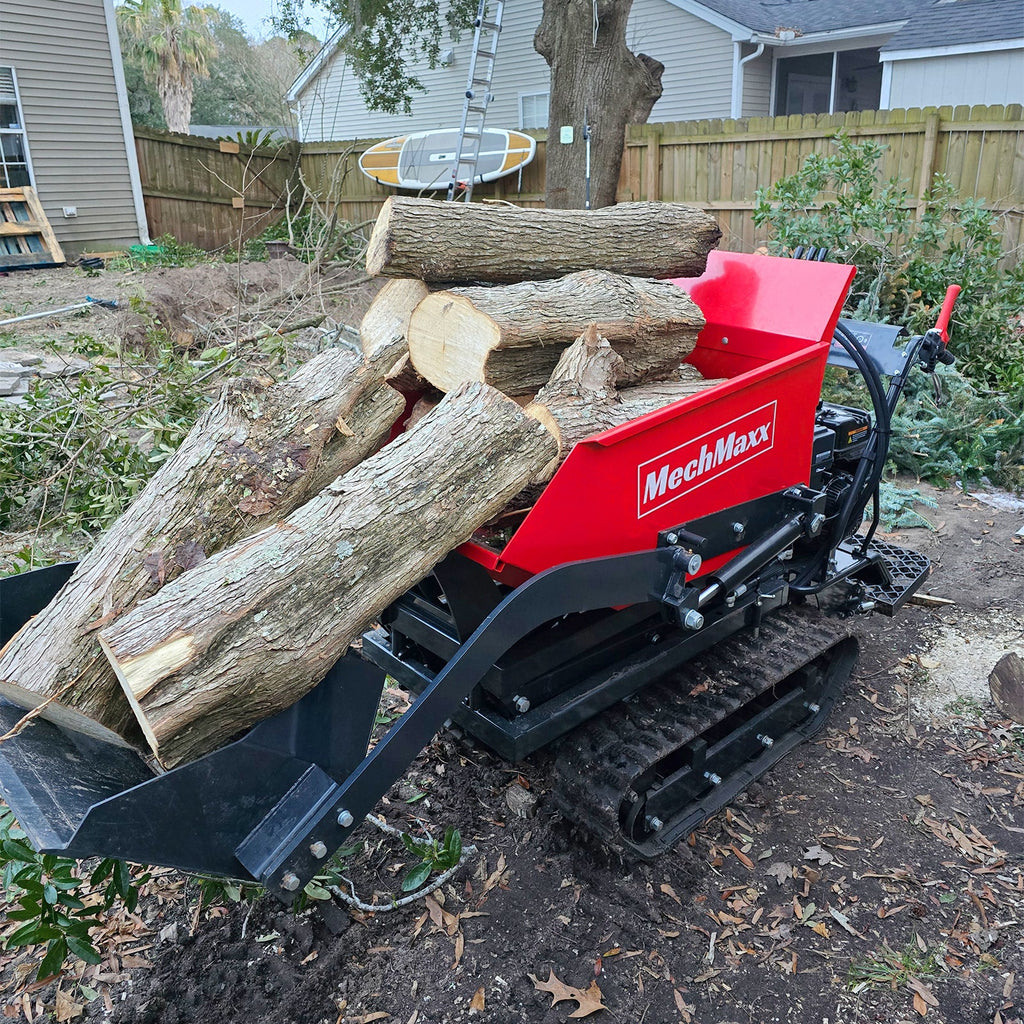 1100lbs Capacity E-Start 10HP 302cc Gas Engine Tracked Dumper Hydraulic Tipping and Lifting with Front Shovel ,  D50HTFL