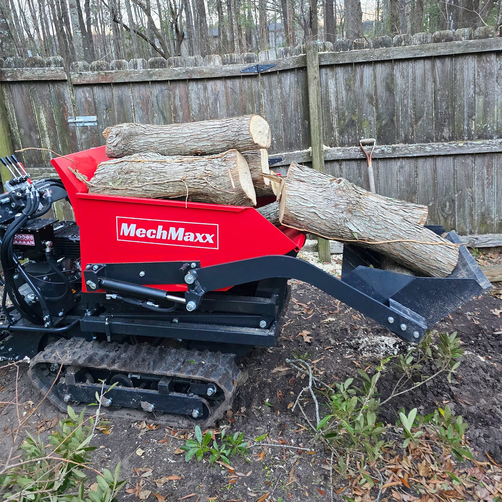 1100lbs Capacity E-Start 10HP 302cc Gas Engine Tracked Dumper Hydraulic Tipping and Lifting with Front Shovel ,  D50HTFL