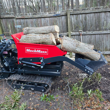 MechMaxx D50HTFL Mini Dumper 1100 lbs Capacity Electric Start 10HP 302cc Gas Engine Tracked Hydraulic Tipping Lifting Front Shovel New