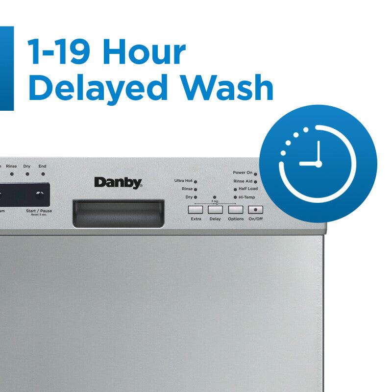 DANBY  18″ Wide Built-in Dishwasher - Stainless Steel (DDW18D1ESS)