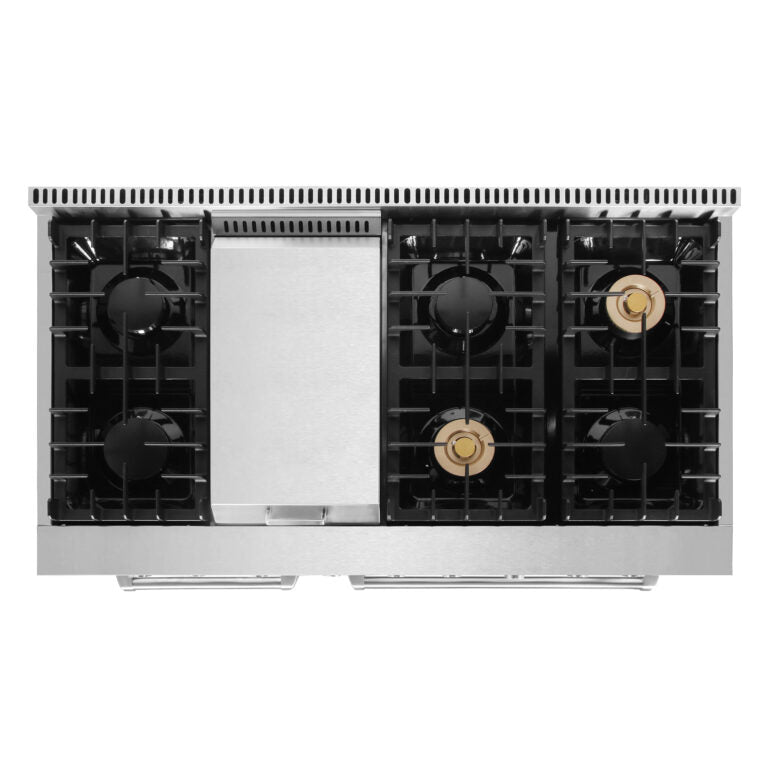 48" Dual Fuel Range with Griddle and Double Oven