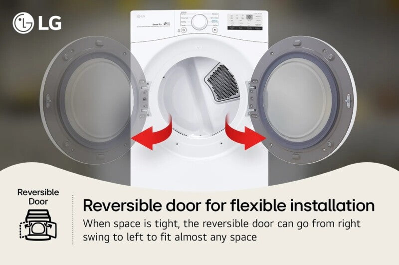LG  7.4 Cu. Ft. Large Capacity Electric Dryer - White - White (DLE3400W)