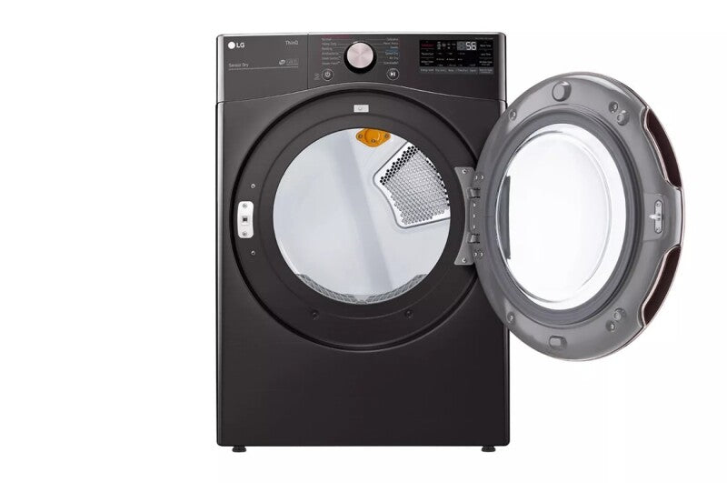 LG  7.4 Cu. Ft. Ultra Large Capacity Smart Wi-fi Enabled Front Load Electric Dryer With Turbosteam™ And Built-in Intelligence - Black Steel (DLEX4000B)