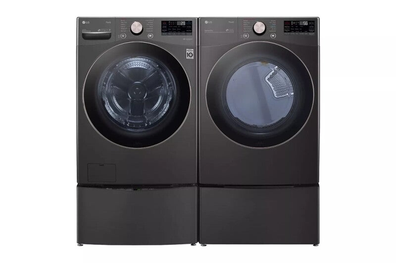 LG  7.4 Cu. Ft. Ultra Large Capacity Smart Wi-fi Enabled Front Load Electric Dryer With Turbosteam™ And Built-in Intelligence - Black Steel (DLEX4000B)