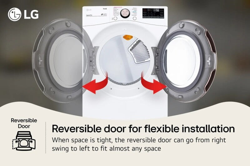LG  7.4 Cu. Ft. Large Capacity Front Load Electric Dryer - White - White (DLEX4000W)